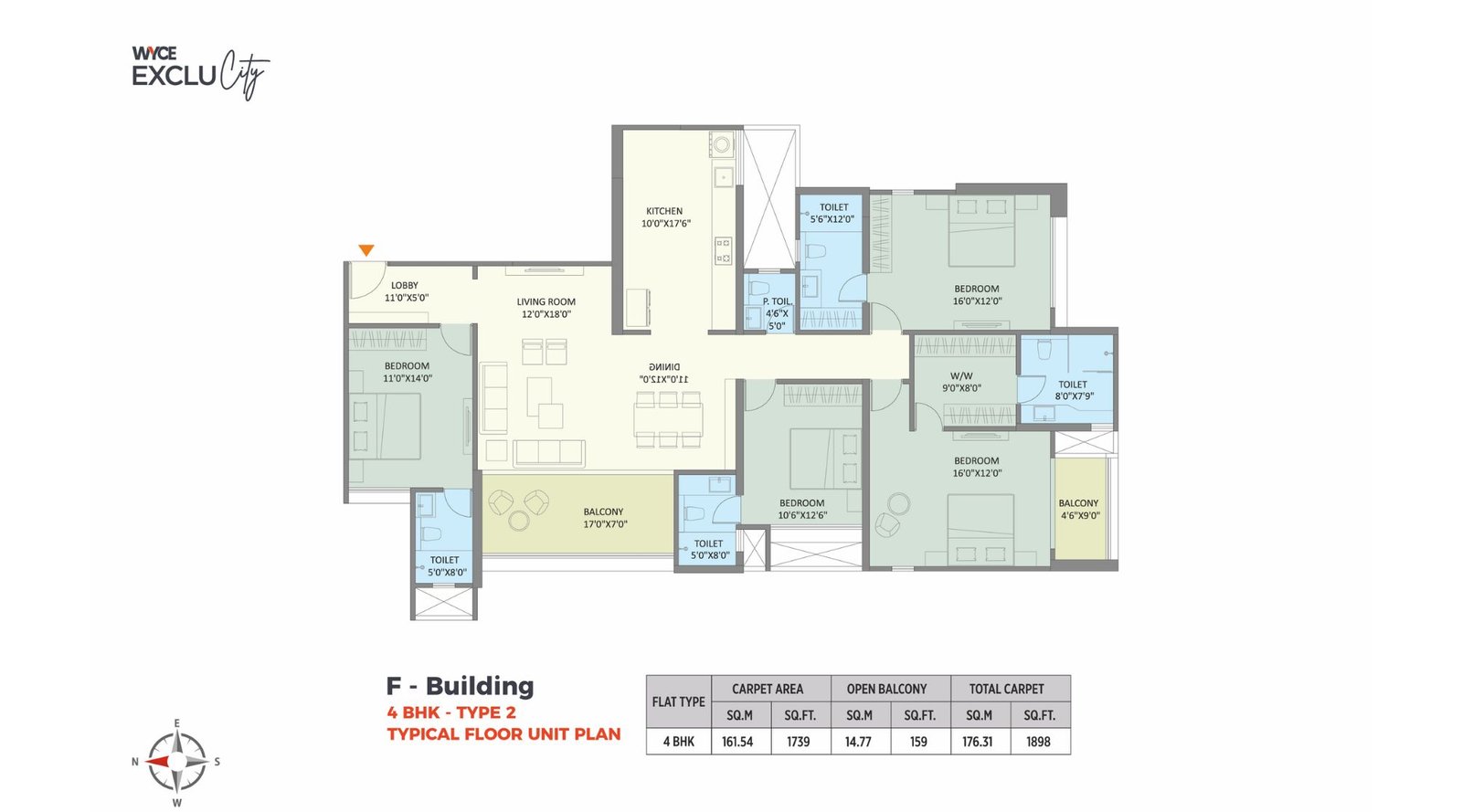 Saniket-WYCE-Exclucity-4-BHK-Type-2