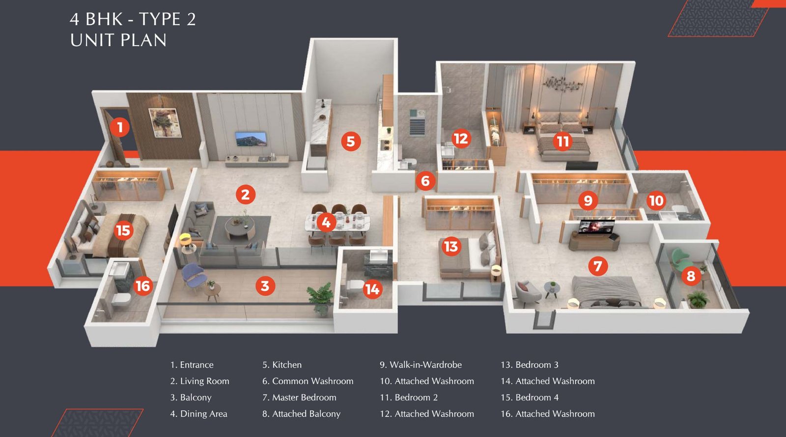 Saniket-WYCE-Exclucity-4-BHK-Unit-Plan