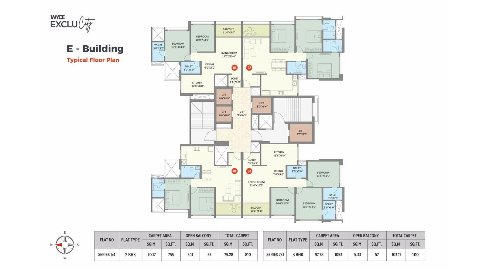 Saniket-WYCE-Exclucity-E-Building-Typical-Floor-Plan