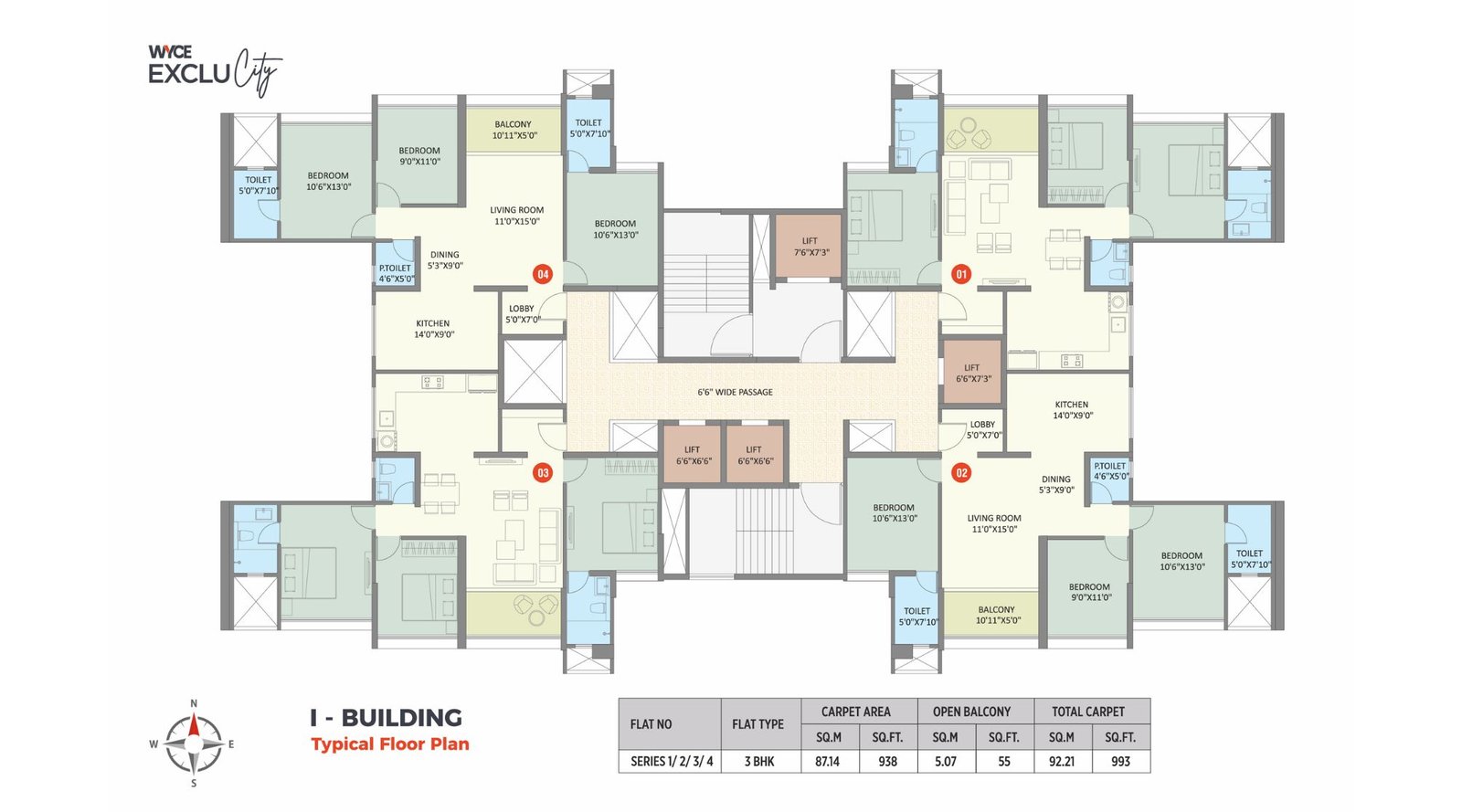 Saniket-WYCE-Exclucity-I-Building-Typical-Floor-Plan